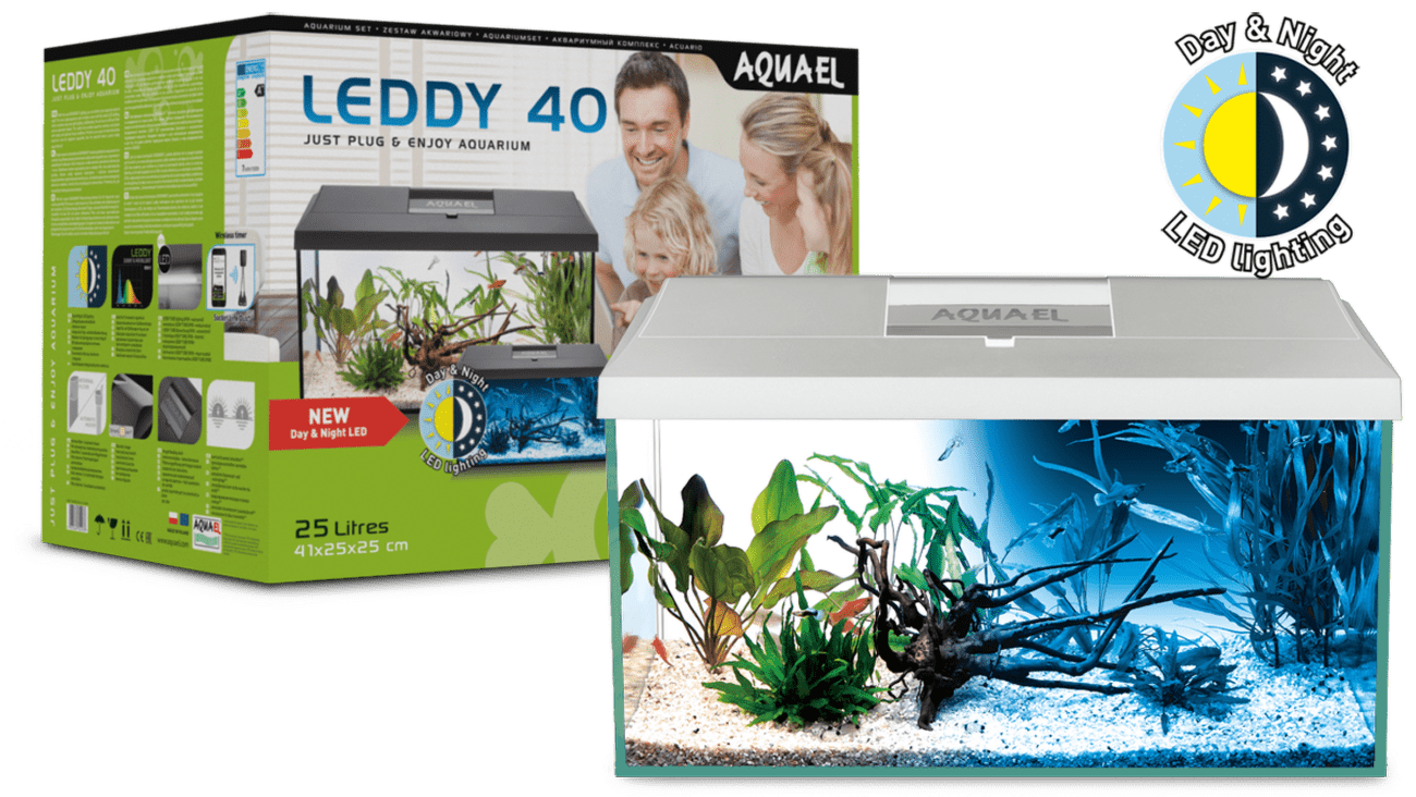 AQUAEL Akvarium set LEDDY LED DN 41x25x25cm, 25l biele