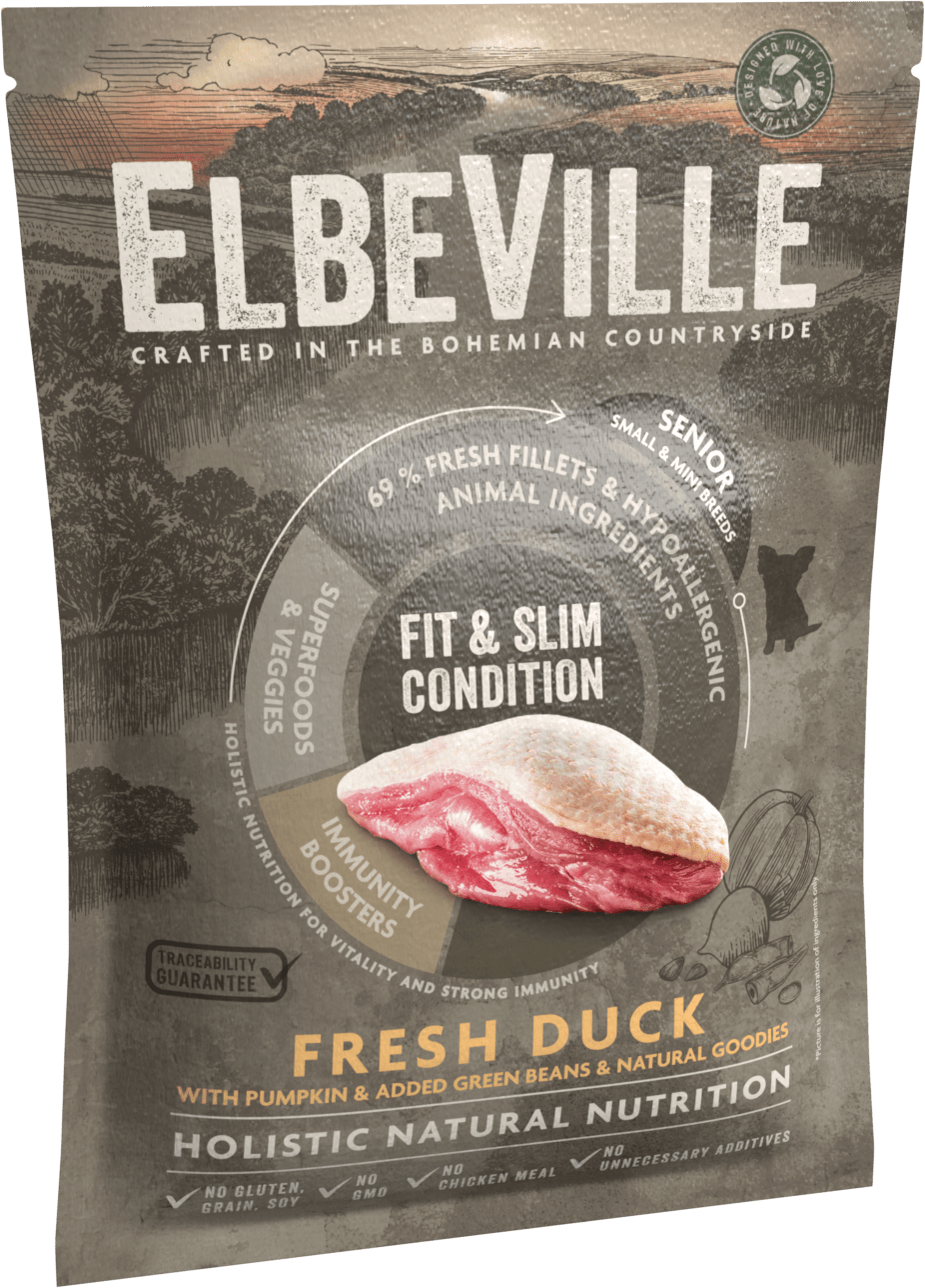 VZORKA Elbeville Senior Mini Breeds Fresh Duck Fit & Slim Condition 100 g