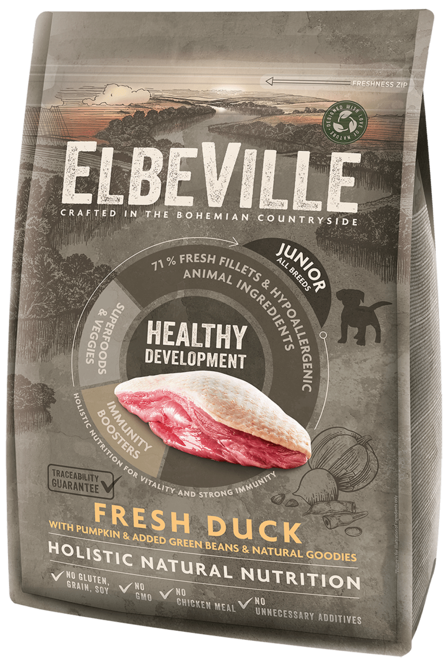 ELBEVILLE granuly  Puppy and Junior All Breeds Fresh Duck Healthy Development 4kg