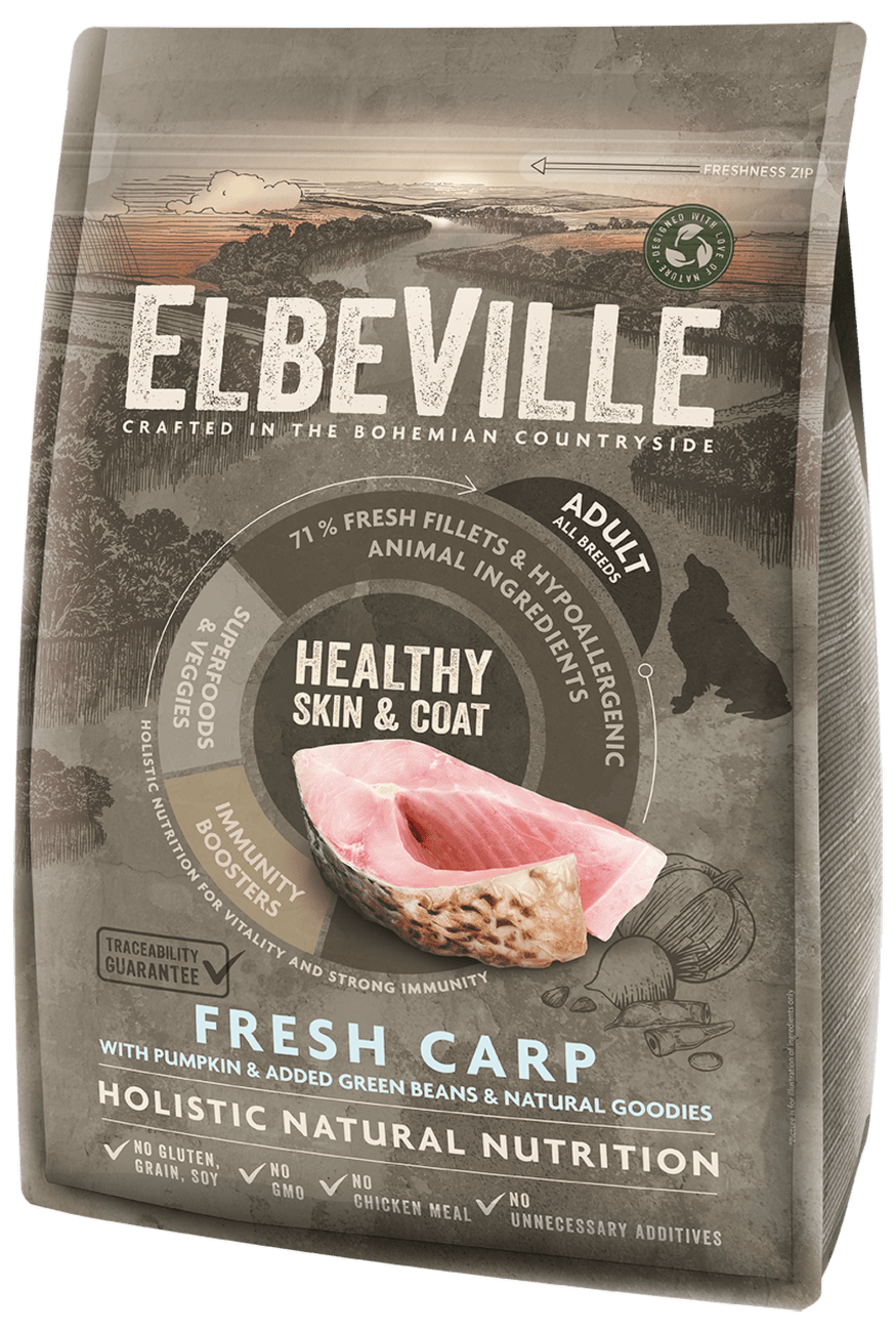 ELBEVILLE granuly Adult All Breeds Fresh Carp Healthy Skin and Coat 4kg