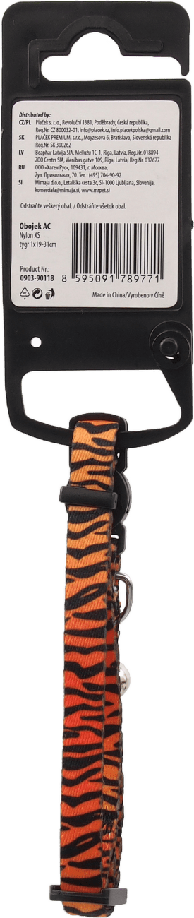 Obojok AC nylon XS tiger 1x19-31cm