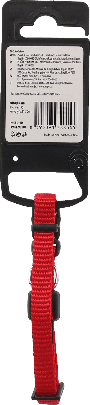 Obojok AD Premium XS cerveny 1x21-30cm
