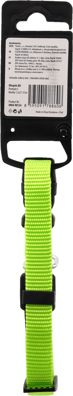 Obojok AD Premium S limetka 1,5x27-37cm