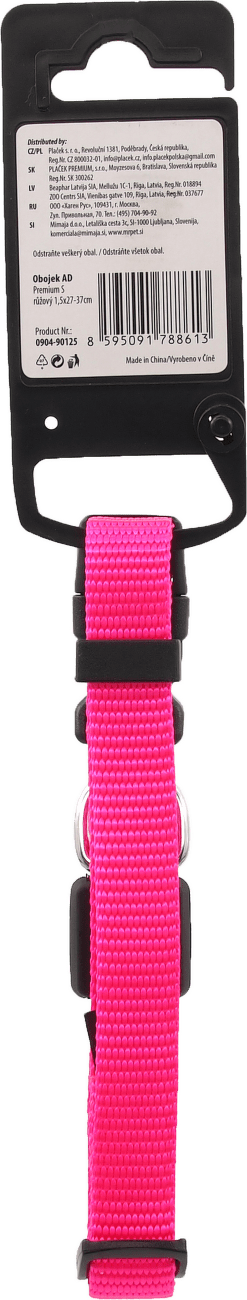 Obojok AD Premium S ruzovy 1,5x27-37cm