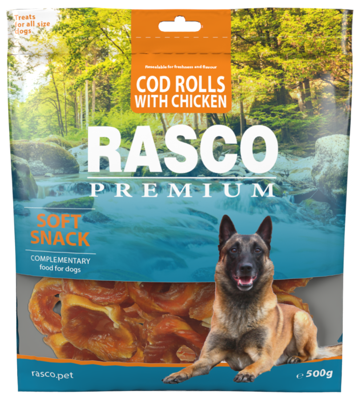 RASCO Prem. poch. tresčie rolky obalene kuracím mäsom 500g