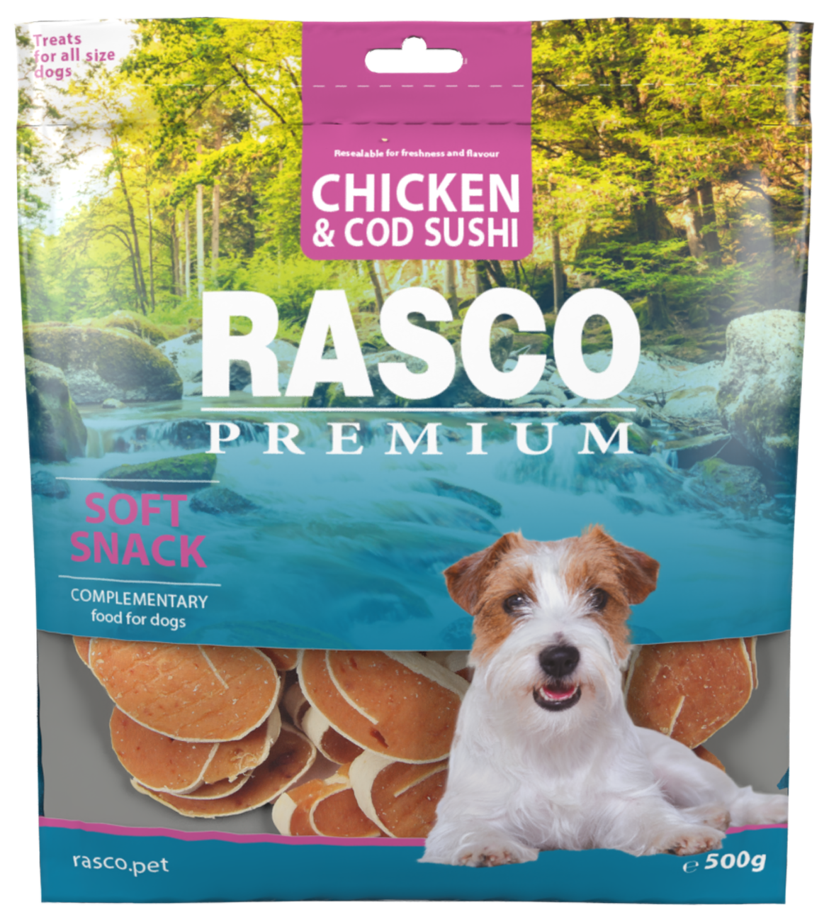 RASCO Prem. poch. sushi z kuraťa a tresky 500g