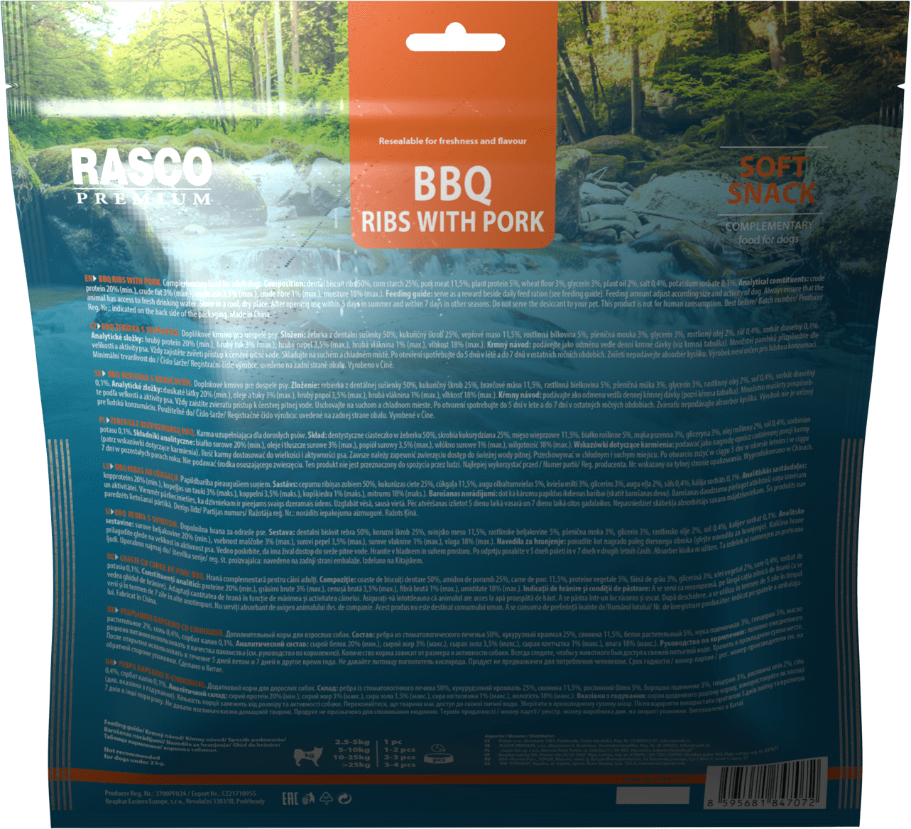 Rasco Premium  poch. BBQ bravčové rebierka  500 g