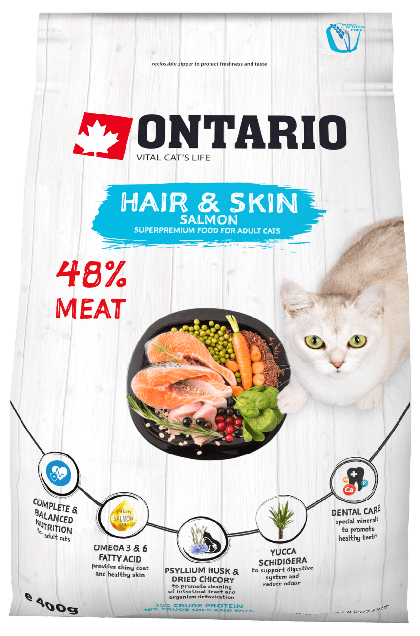 Ontario Cat Hair & Skin 0,4kg