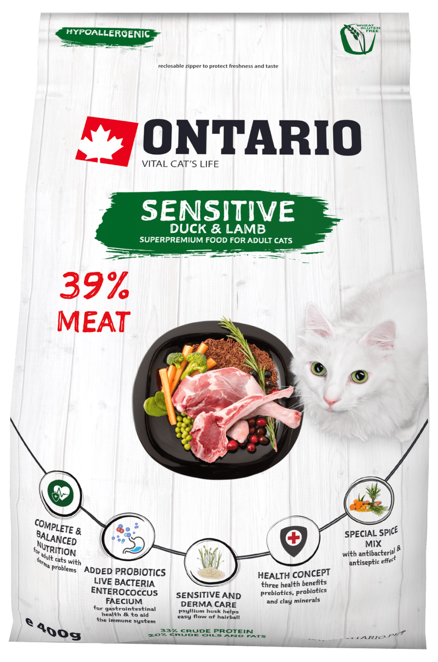 Ontario Cat Sensitive/Derma 0,4kg