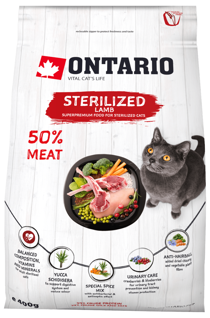 Ontario cat sterilised jahna 0,4 kg