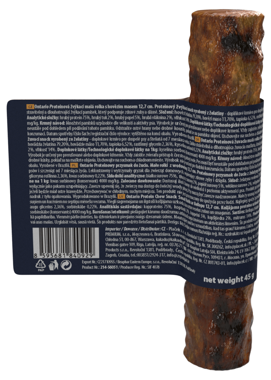 Ontario dog protein snack  malá rolka s hovädzinou 12 ,7 cm