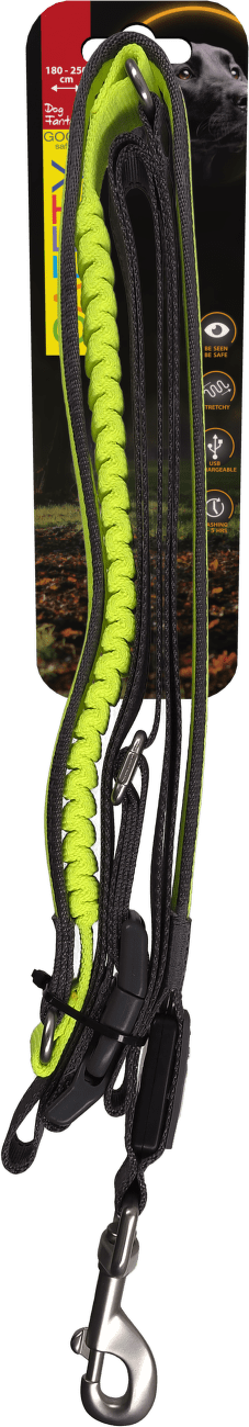 Svietiace bežecké vodítko Dog Fantasy zelené 180-250cm