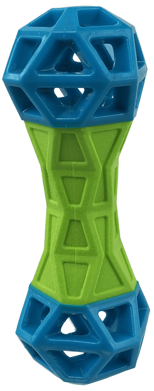 Dog Fantasy kosť s geometrickými obrazcami zeleno-modrá 18cm