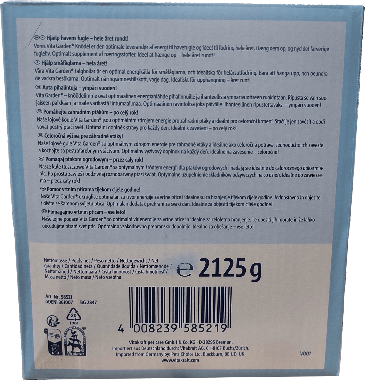 Lojové gule VitaGarden bio sieťka 25x85g