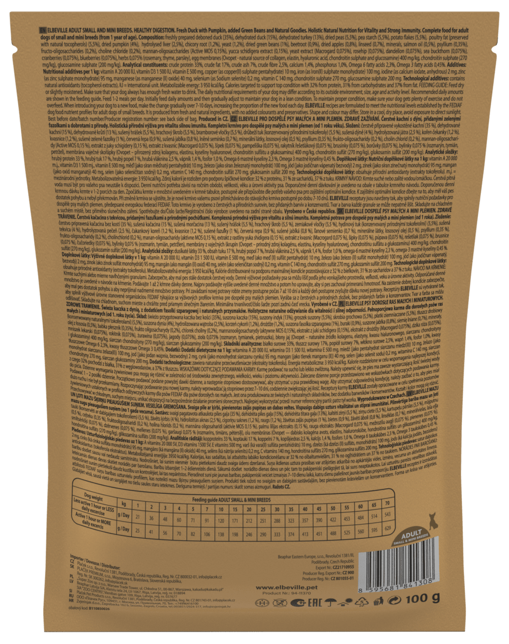 VZORKA Elbeville Adult Mini Healthy Digestion Fresh Duck 100 g