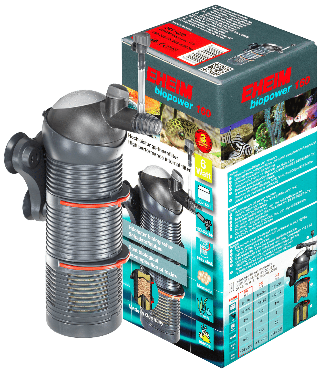 Eheim filter Biopower 160 vnútorný, 180-550 l/h