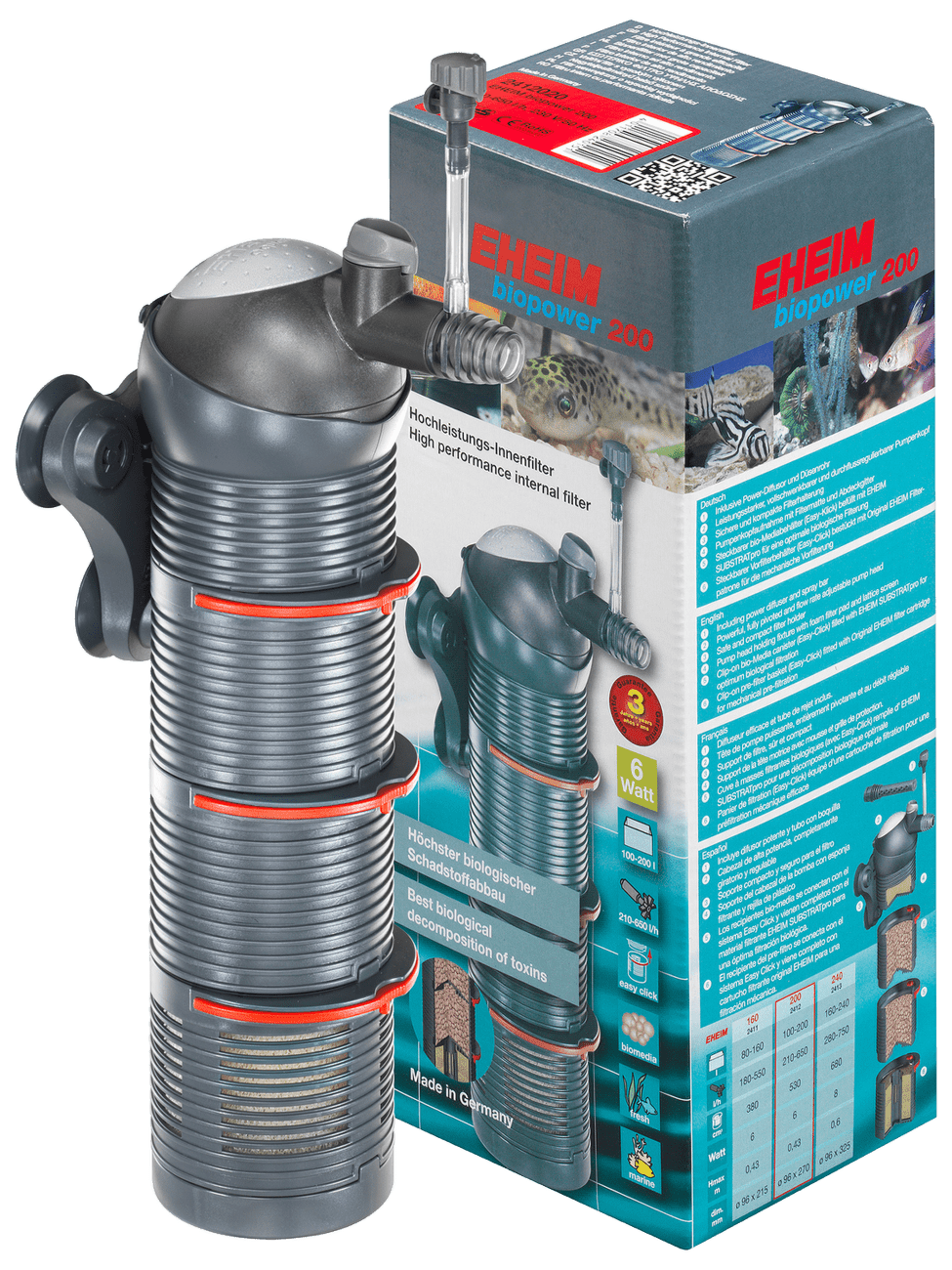 Eheim filter Biopower 200 vnútorný 210 - 650 l/h