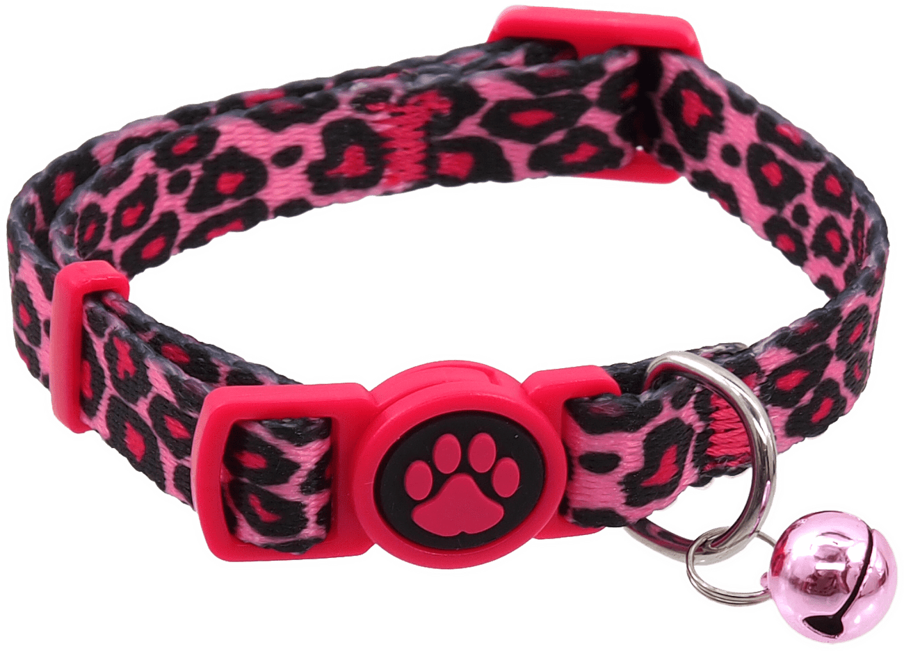 Obojok AC nylon XS leopard ruzovy  1x19-31cm
