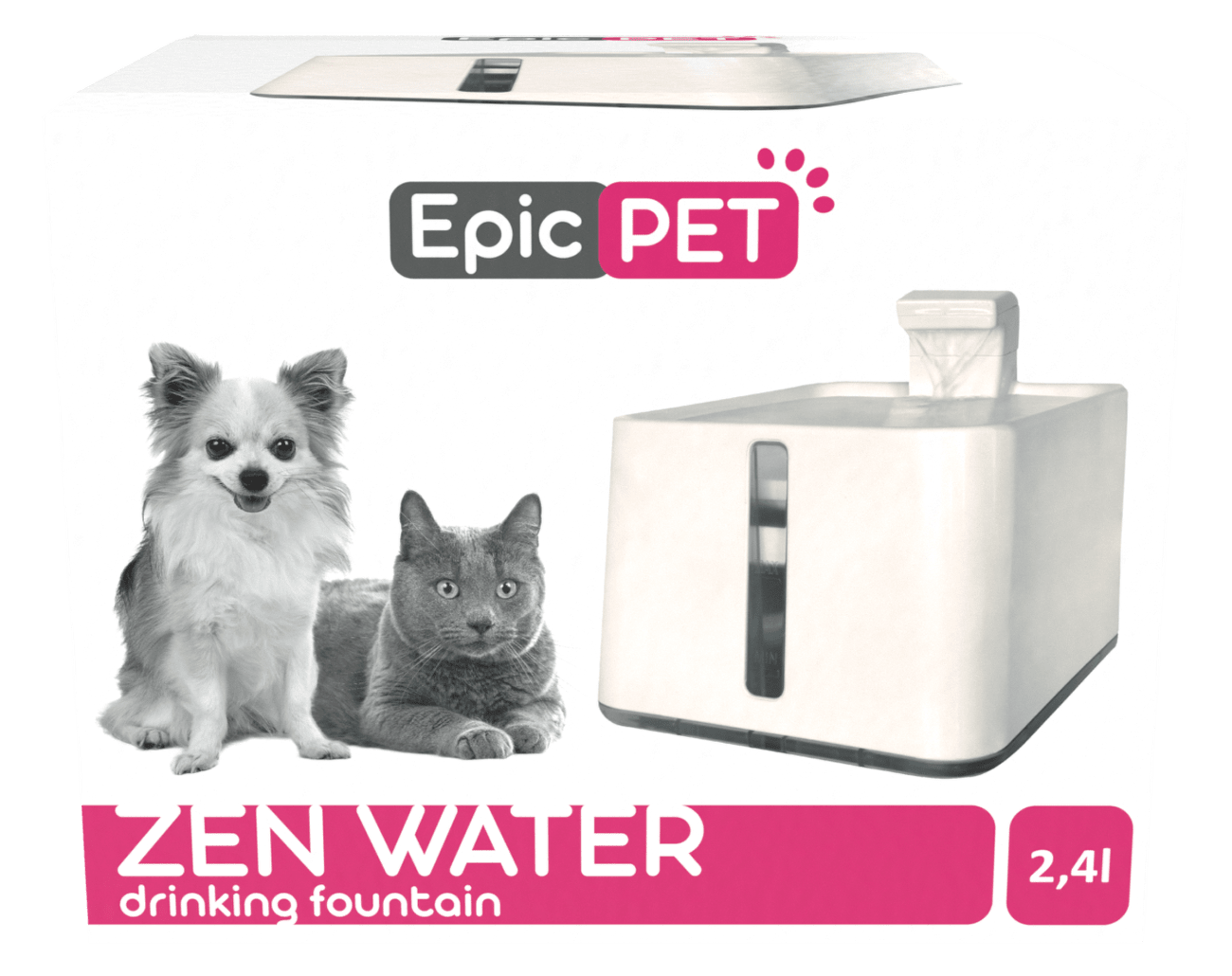 Epic Pet fontána Zen automatická biela 2,4 l