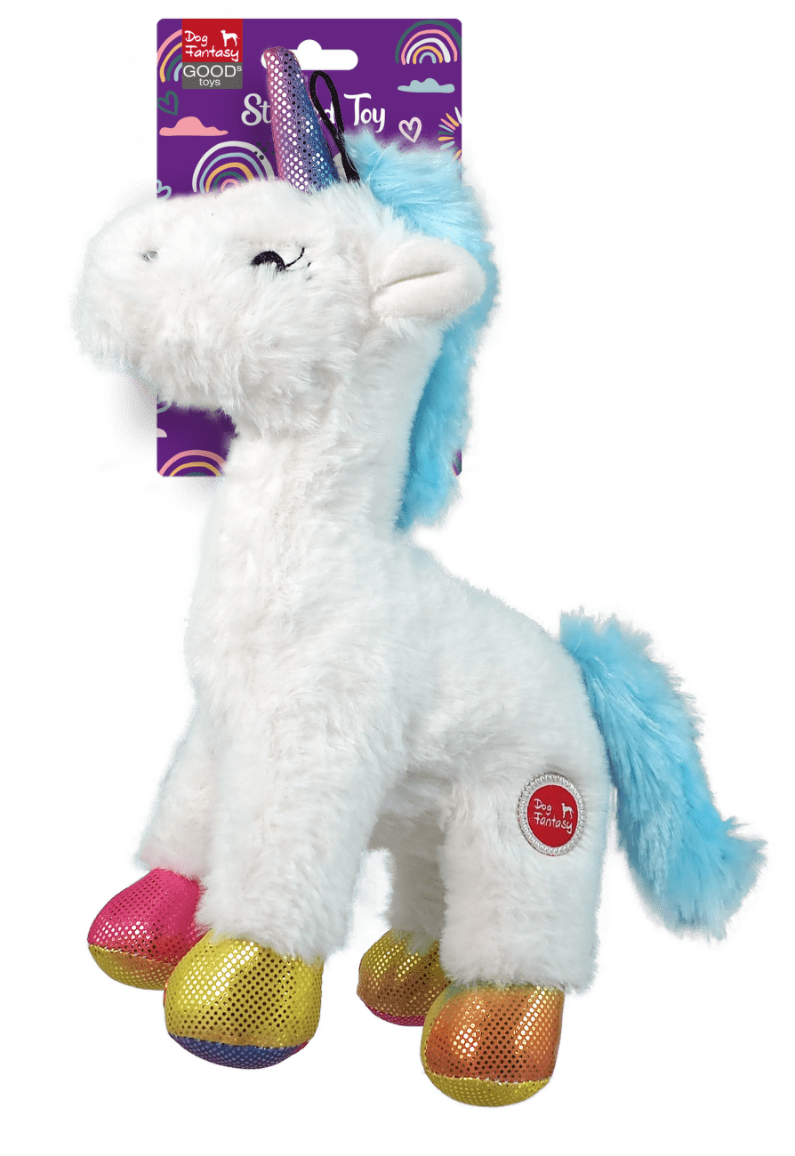 Dog Fantasy Stuffed pískací jednorožec hračka 26 cm
