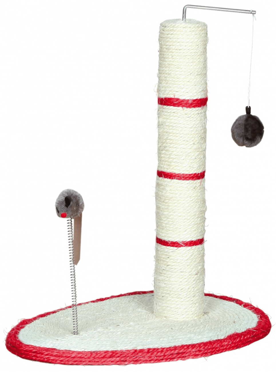 Trixie hračka škrabadlo so stĺpikom, chlpatou loptičkou a myškou 50 cm