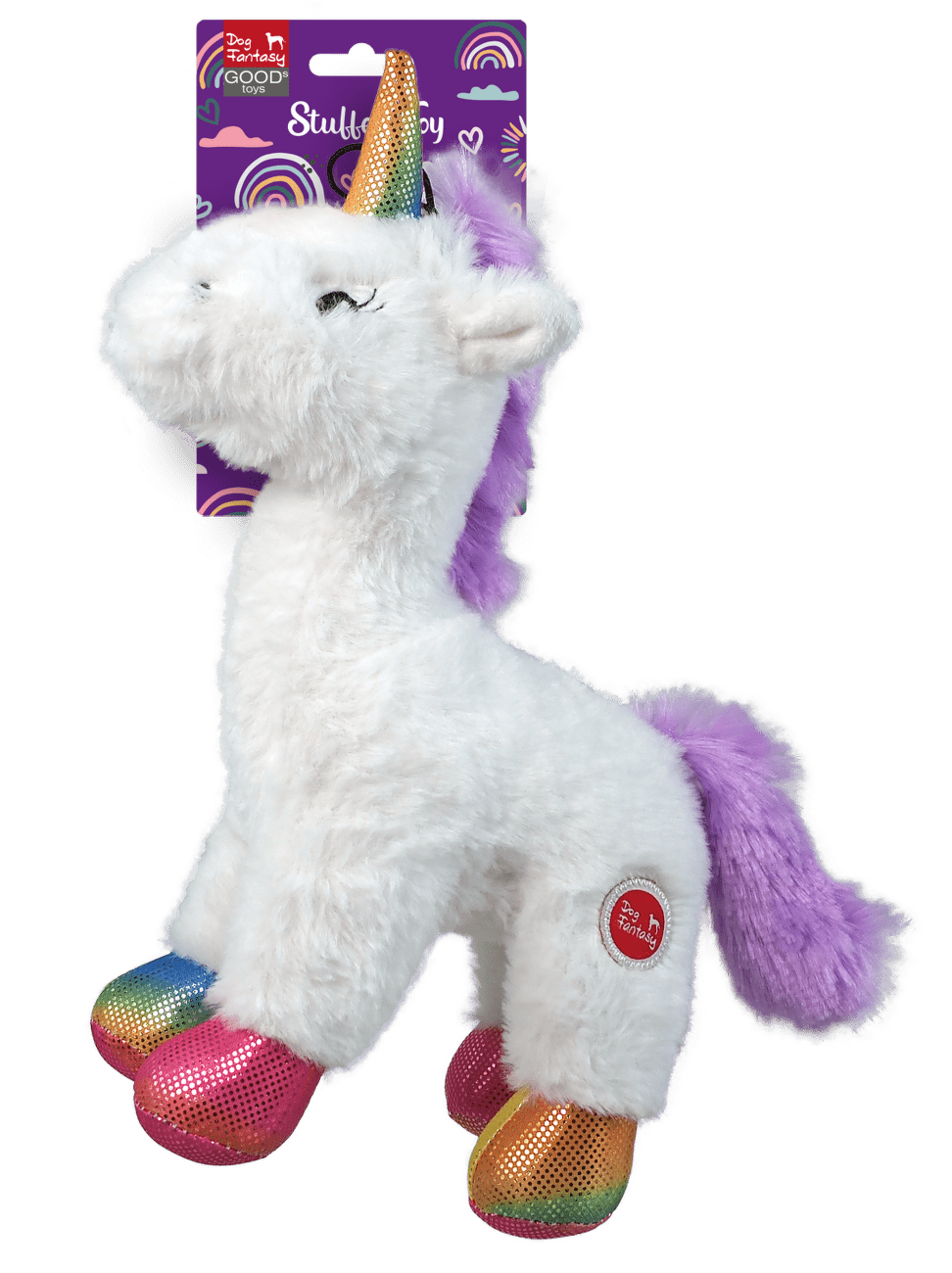 Dog Fantasy Stuffed pískací jednorožec hračka 26 cm