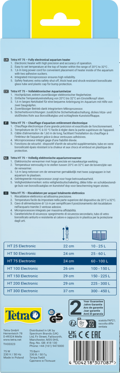 Ohrievač Tetra Electronic HT 75 75W