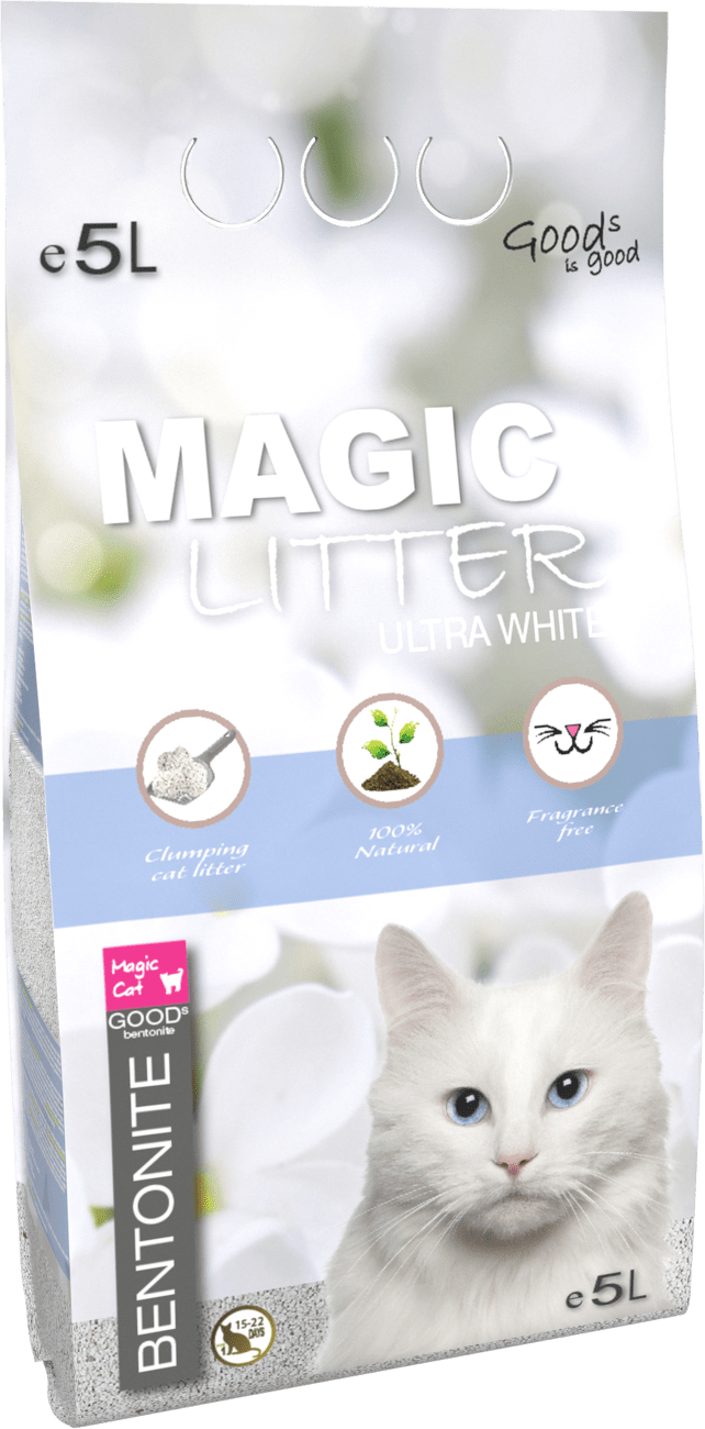 Magic Litter podstielka pre mačky Bentonite Ultra White 5 l