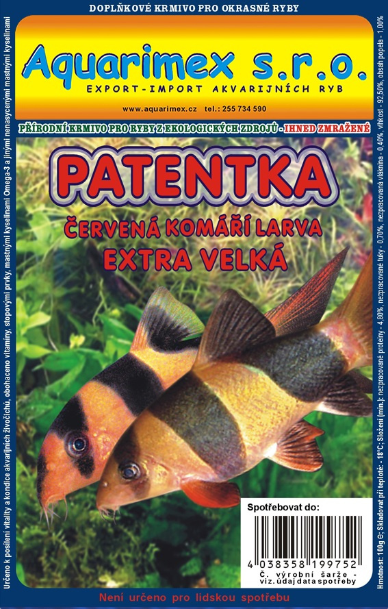 Aqua Červená komária larva (Patentka) mrazené XL 100 g