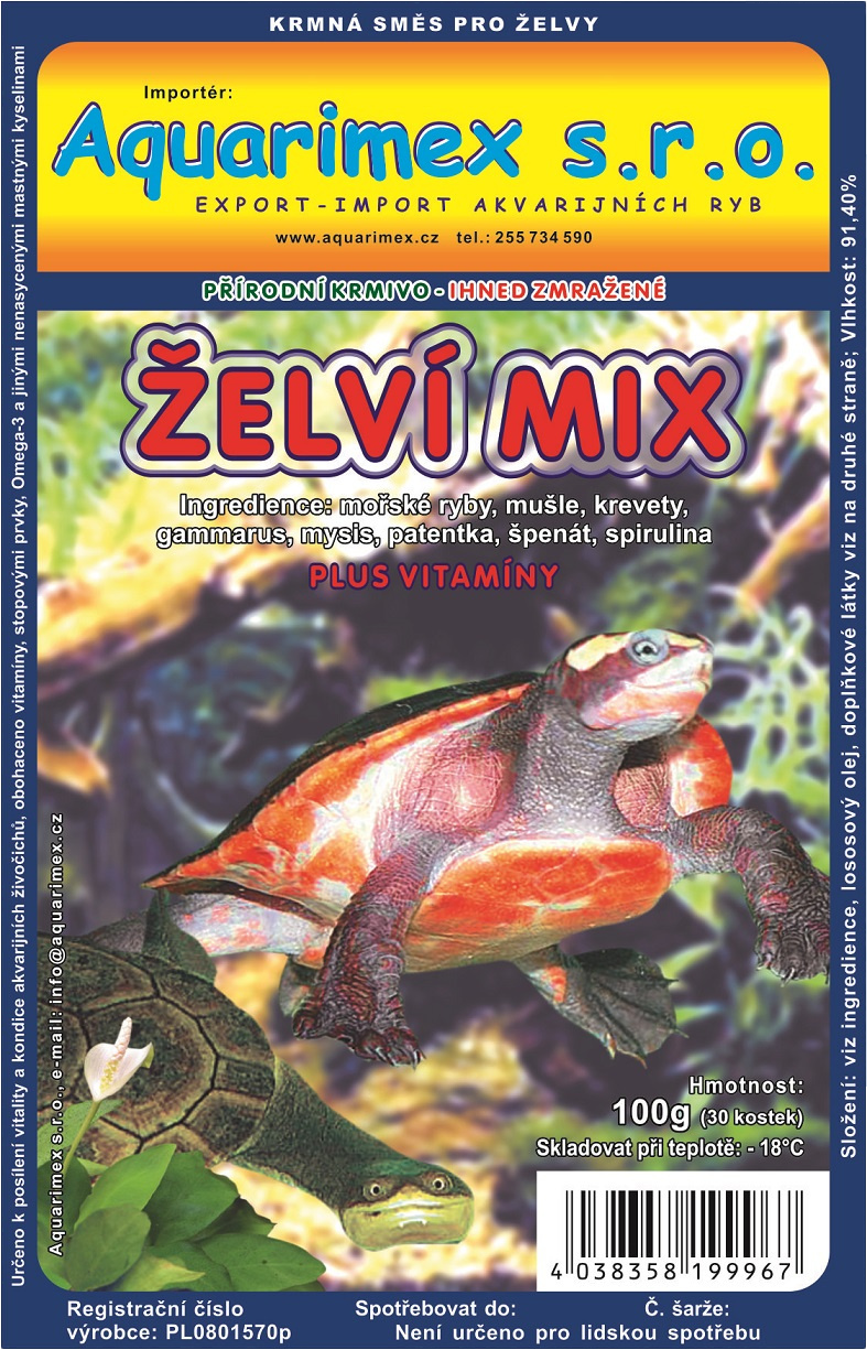 Aqua Mix pre vodné korytnačky mrazené 100 g