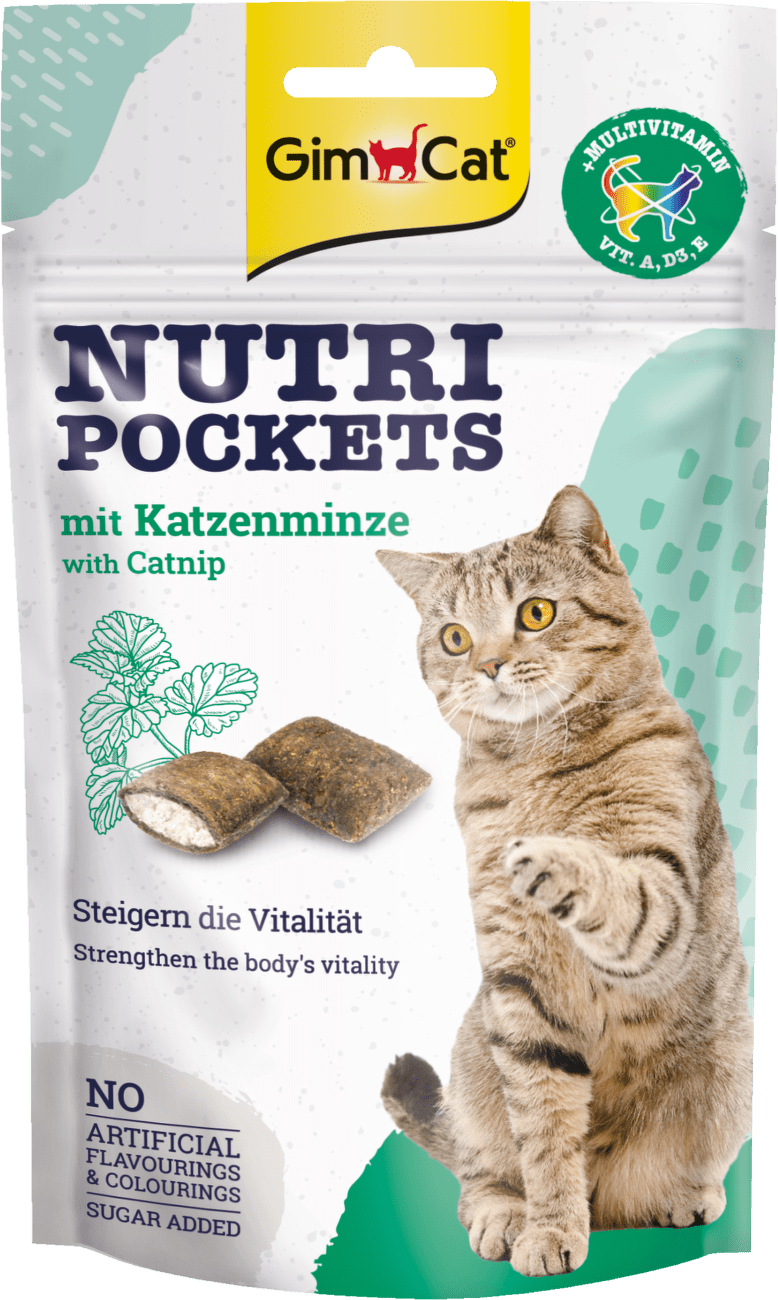 Pochoutky GimCat Nutri Pockets s catnipem 60 g
