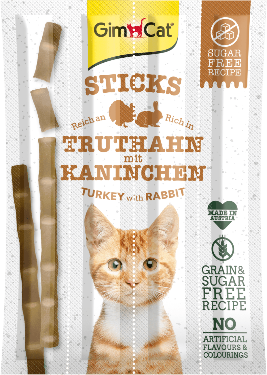 Tyčinky GimCat Sticks krocan + králík 4 ks