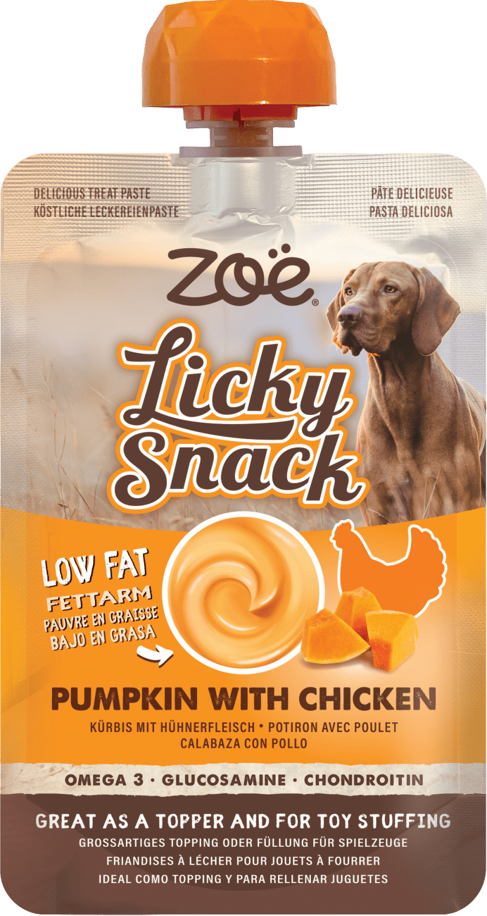 Lízací pamlsek Zoë Licky Snack s dýní a kuřecím masem 85 g