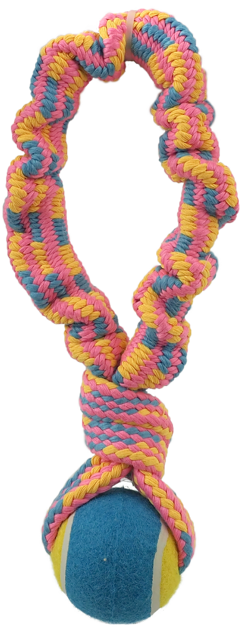 Dog Fantasy preťahovadlo + tenisová loptička vzor 2, 28 cm