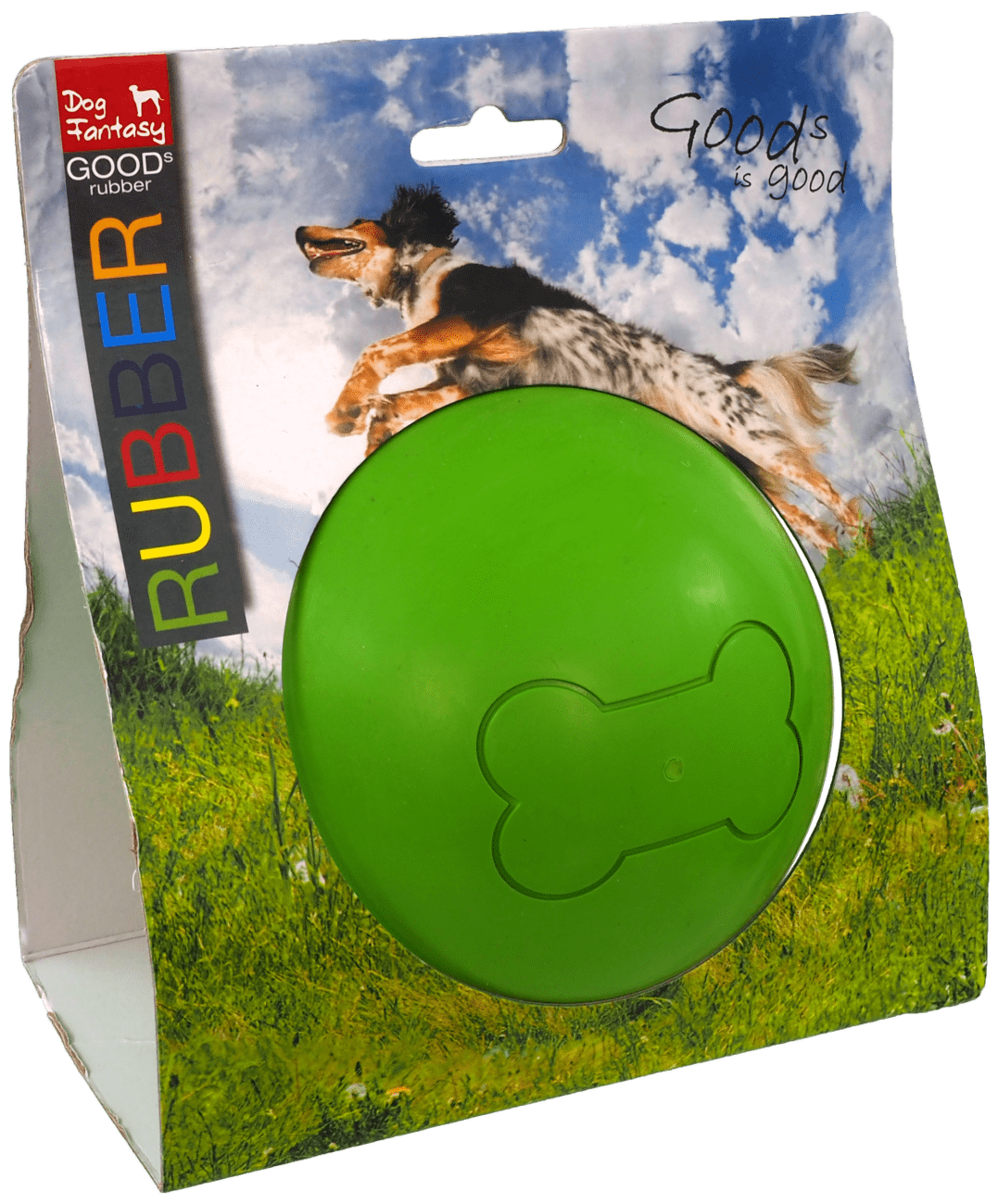 Dog Fantasy loptička Rubber 12,5 cm zelená