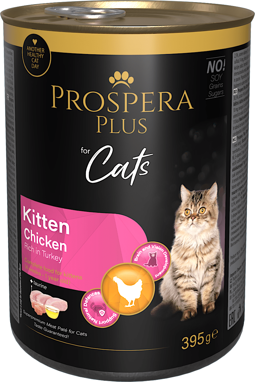 Konzerva Prospera Plus Cat Meat Paté Kitten morka a kura 395g