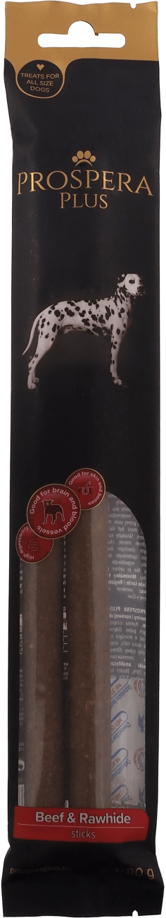 Pochoutka Prospera Plus Hovězí a surová kůže tyčinka 2ks 25cm