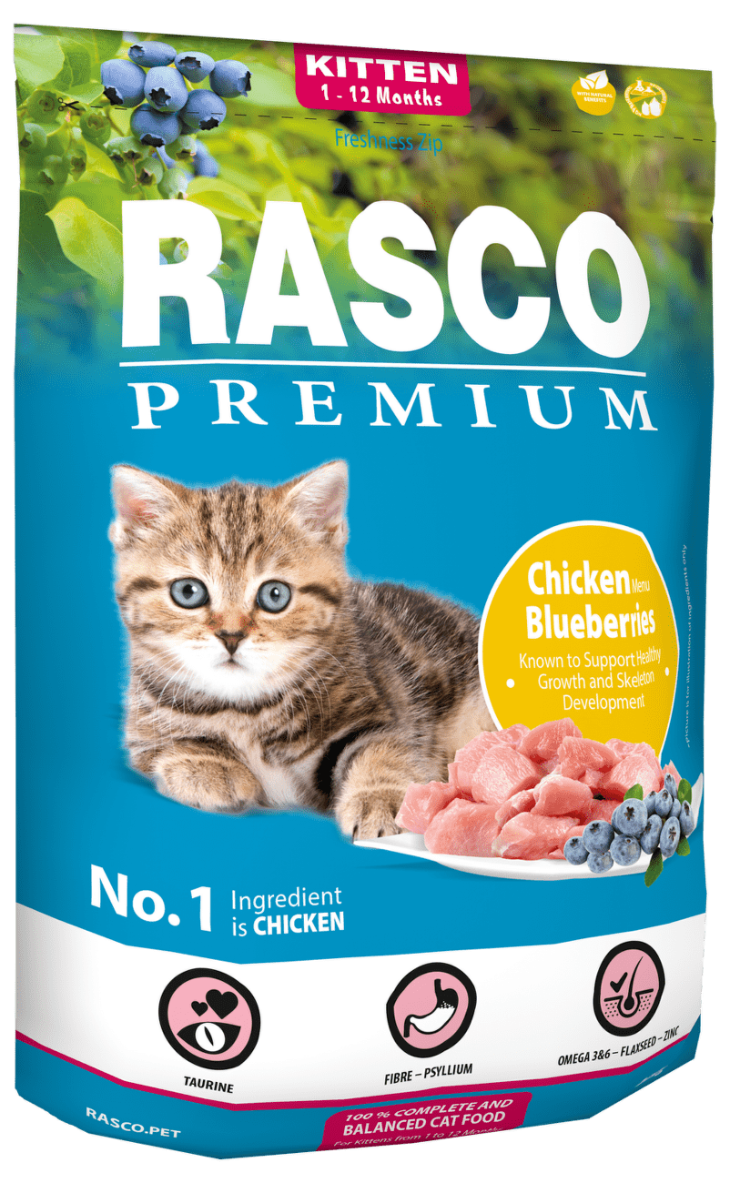 Rasco Premium Cat Kitten kura a čučoriedky 400 g