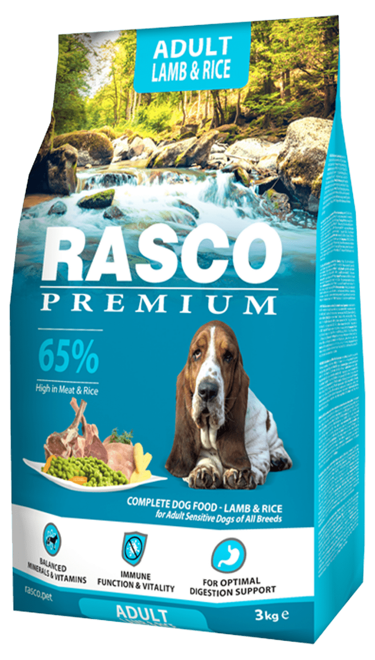 Rasco Premium dog granuly Adult Sensitive jahňa a ryža 3 kg
