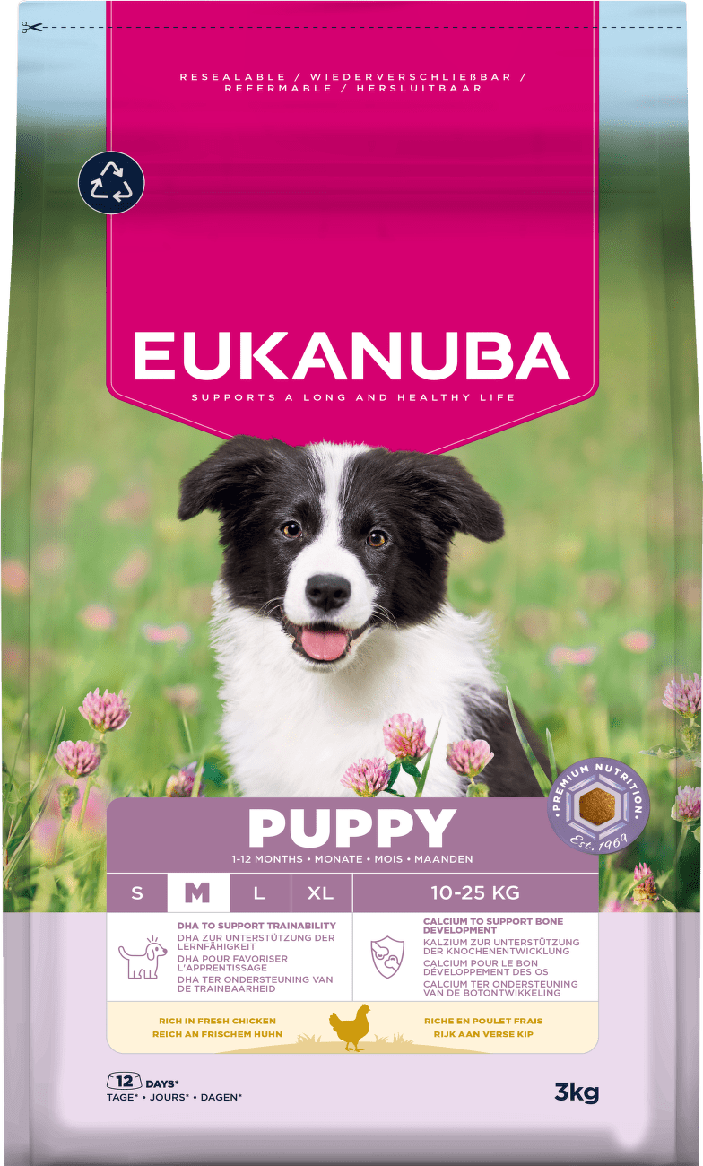 Krmivo Eukanuba Puppy Medium s kuracím 3kg