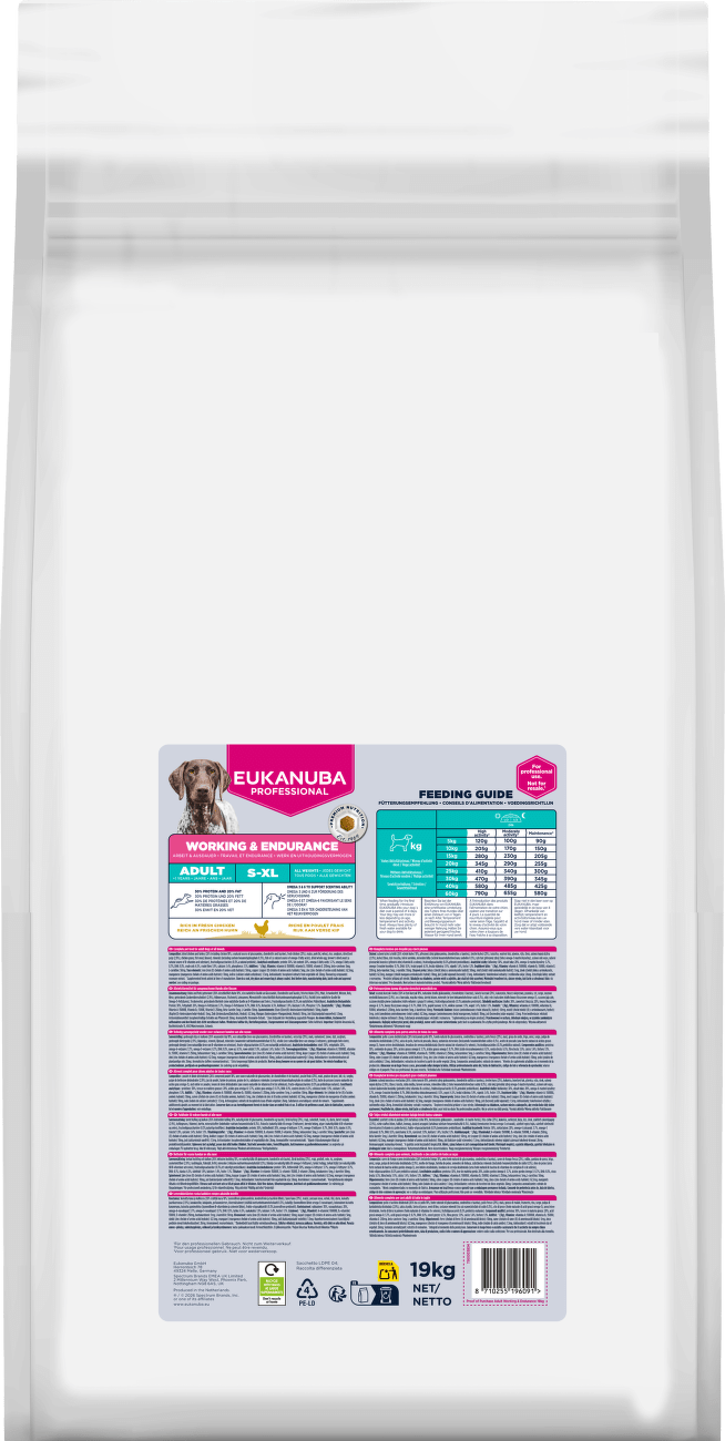 Krmivo EUKANUBA Special Care Adult Working a Endurance 19 kg