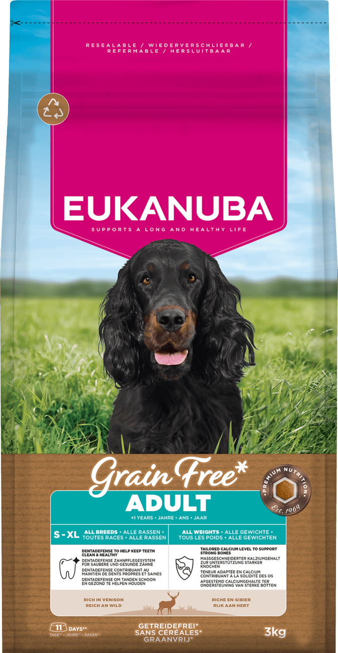 Krmivo Eukanuba Grain Free Adult All Breeds so zverinou 3kg