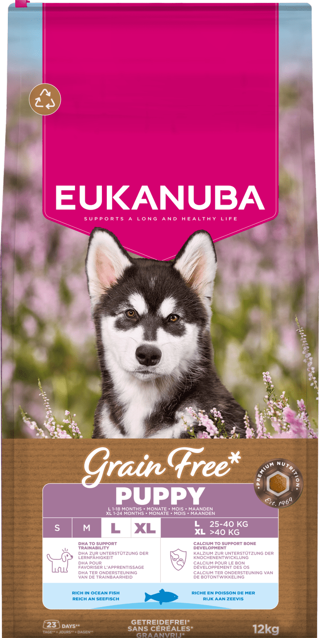 Krmivo Eukanuba Grain Free Puppy Large morské ryby 12kg