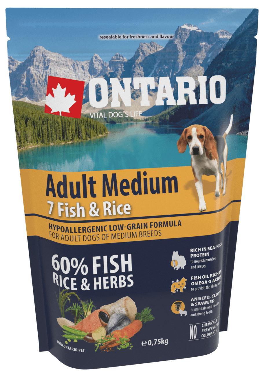 Ontario granuly Adult Medium ryba a ryža 0,75 kg
