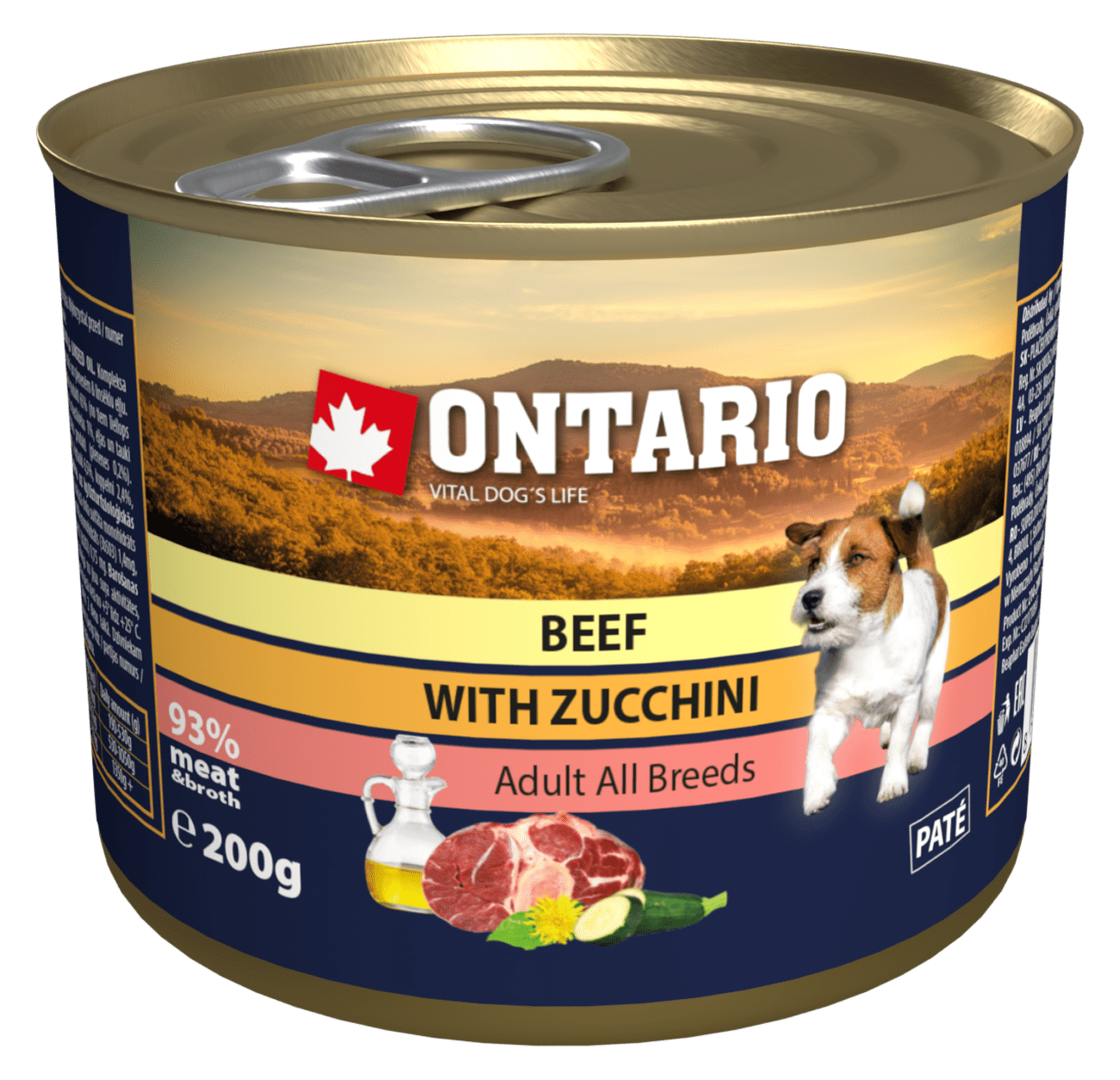 ONTARIO konz. Mini Beef, Zucchini, Dandelion and linseed oil 200g