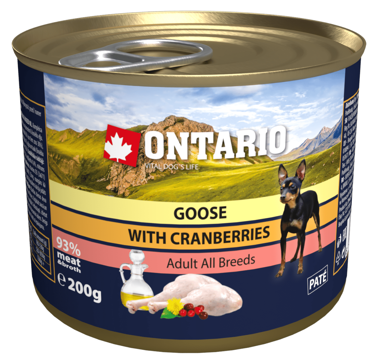 ONTARIO konz. Mini Goose, Cranberries, Dandelion and linseed oil 200g