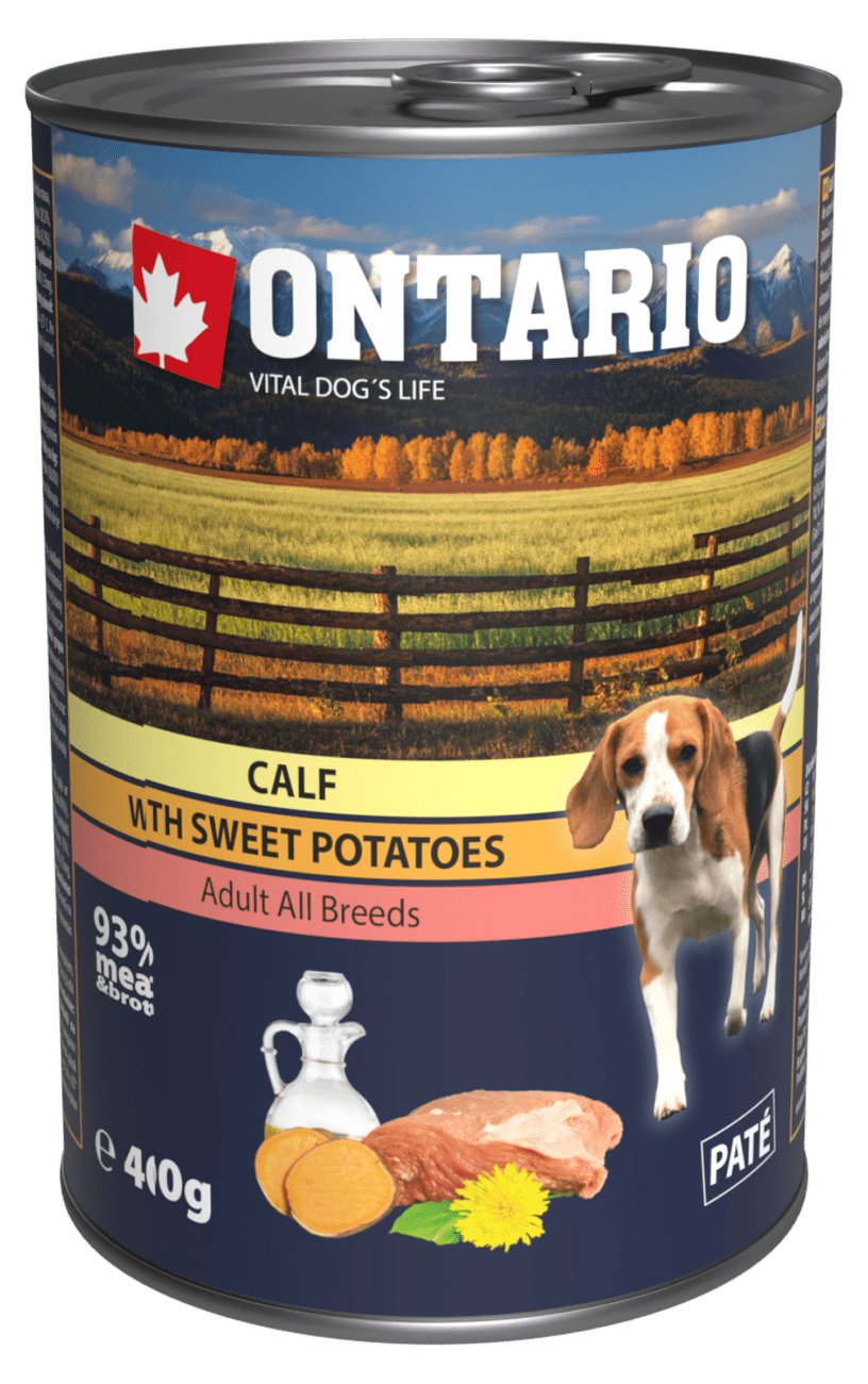 ONTARIO konz.Mini Calf, Sweetpotato, Dandelion and linseed oil 400g