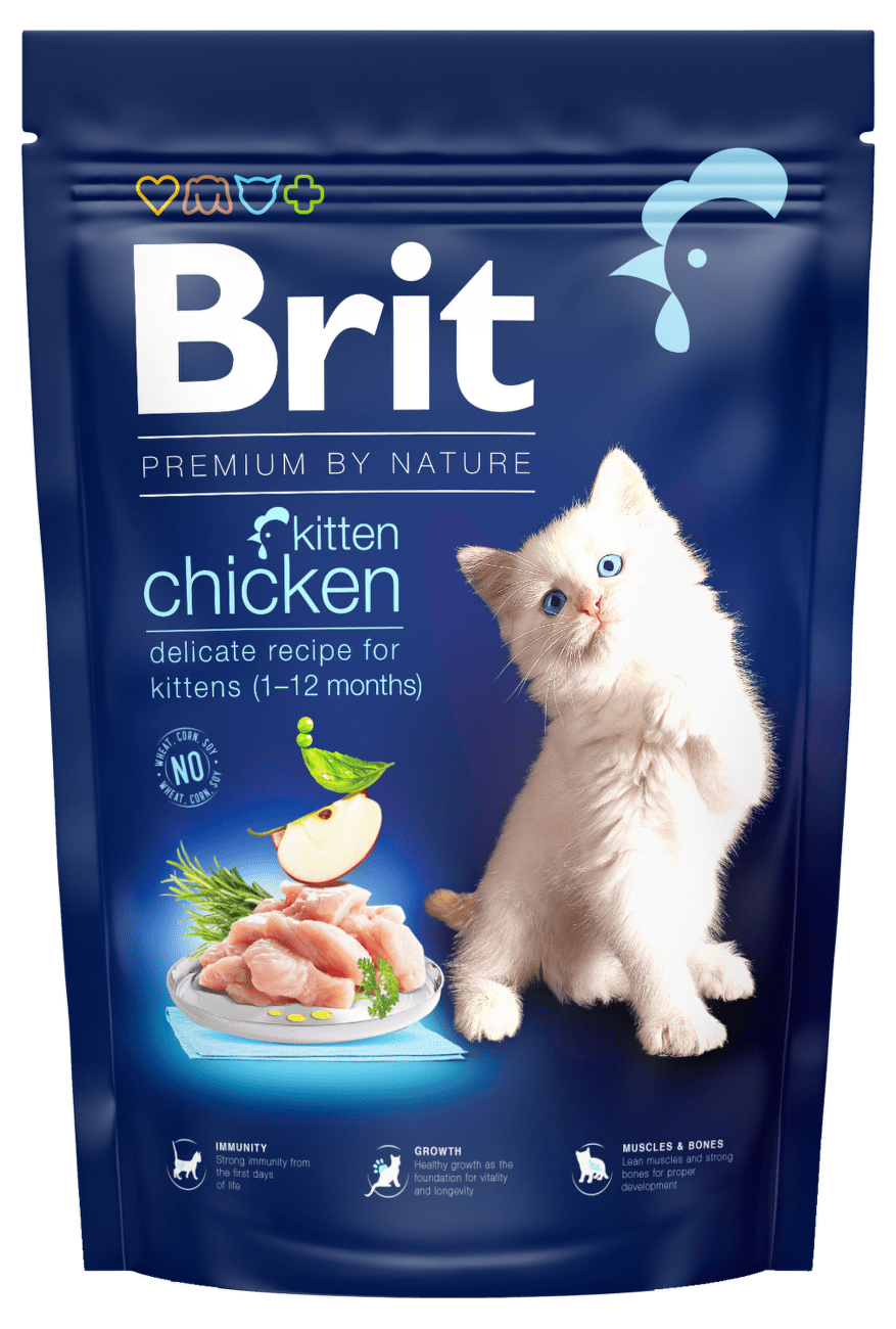 Brit Premium by Nature granuly Cat Kitten kura 1,5 kg