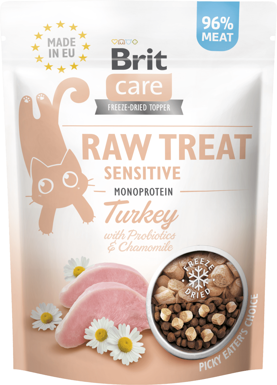 Pamlsek Brit RAW Cat Sensitive krůta 40 g