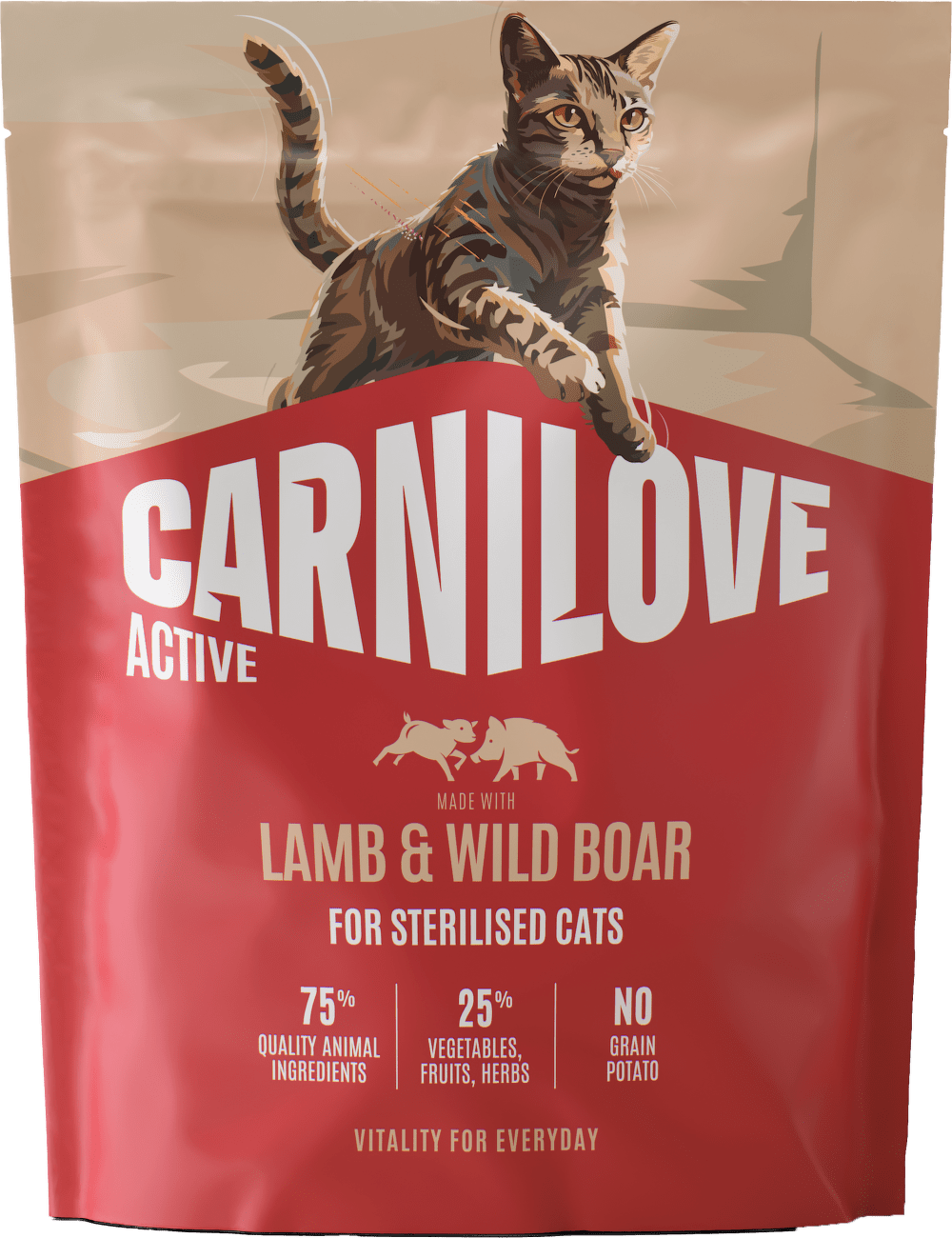 Granule CARNILOVE Active pro sterilizované kočky jehněčí a divočák 400 g